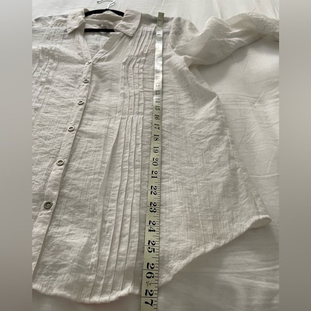 Chicos White Sheer Button-Up Blouse - Picture 15 of 16